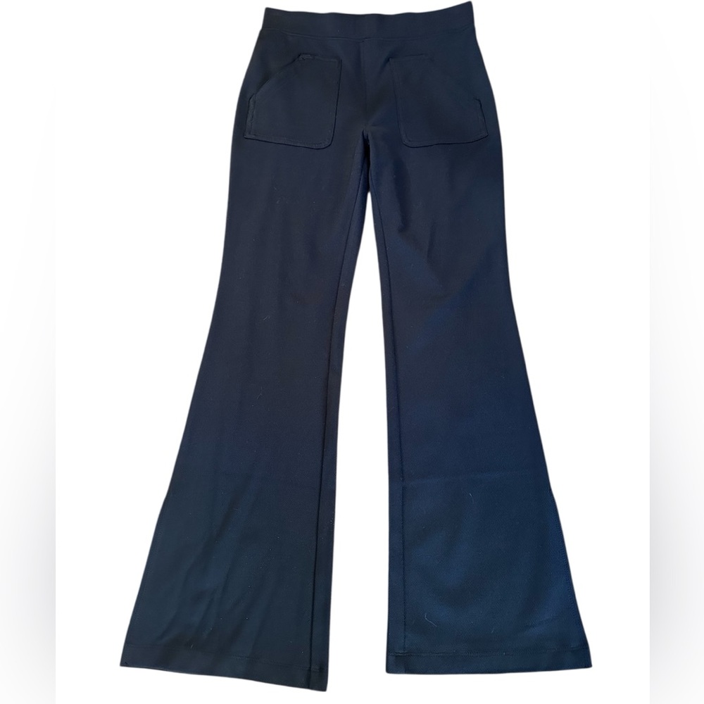 Anthropologie Maeve Ponte Wide Leg Flare Pants w/ Patch Pockets